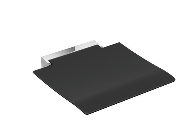 HEWI Klappsitz 450 450x463x107mm, mobil, verchromt, Sitzfläche anthrazitgrau