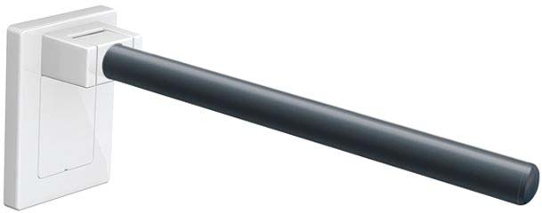 HEWI Stützklappgriff Mono System 800 K Ausladung 600 mm, Abdeckung reinweiß, anthrazitgrau