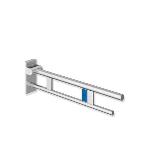 HEWI Stützklappgriff System 900 Ausladung 750 mm, Edelstahl matt geschliffen, links, Funk-Spülauslösung