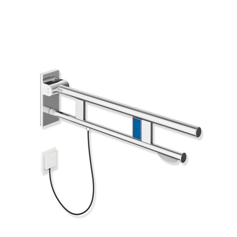 HEWI Stützklappgriff System 900 Ausladung 900 mm, Edelstahl verchromt, links