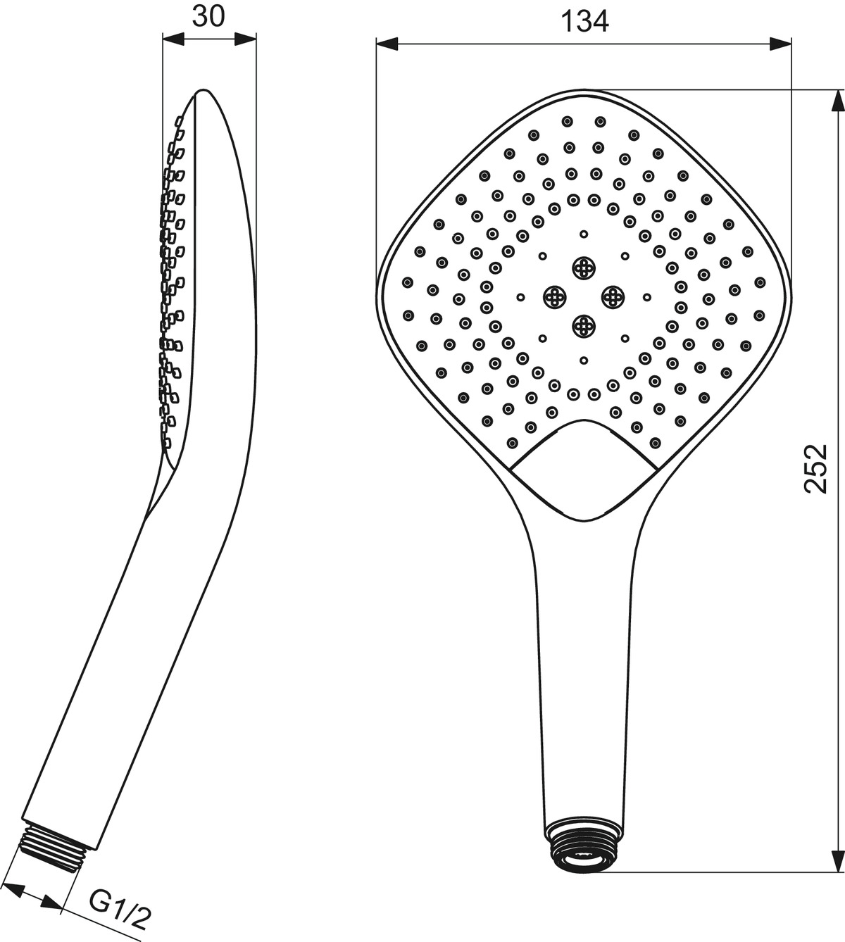 Ideal-Standard Handbrause Idealrain Evo Jet 3-Funktionen, Diamond 134mm, verchromt