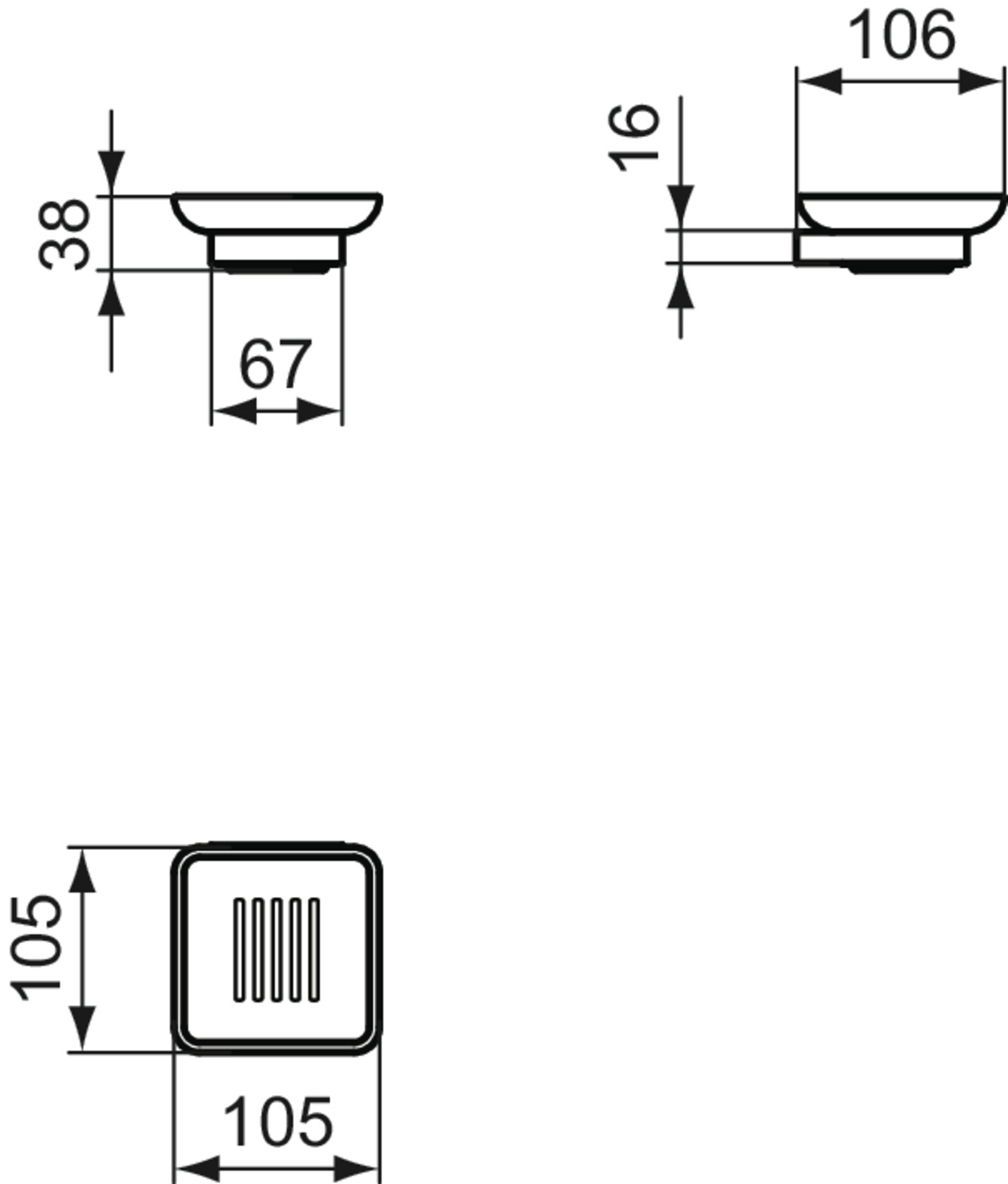 Ideal-Standard Seifenschale Conca eckig, Chrom