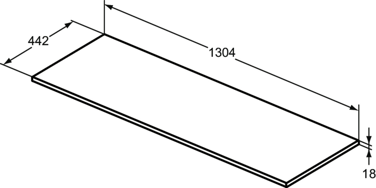 Ideal-Standard Konsolenplatte Connect Air 130,4 x 44,2 x 1,8 cm, braun matt/weiß matt