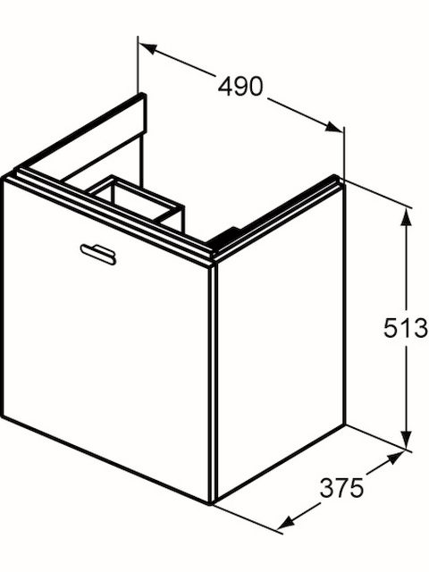 IS äußere Auszugsfront CONNECT SPACE, WTUS 490mm, Nussbaum Dekor