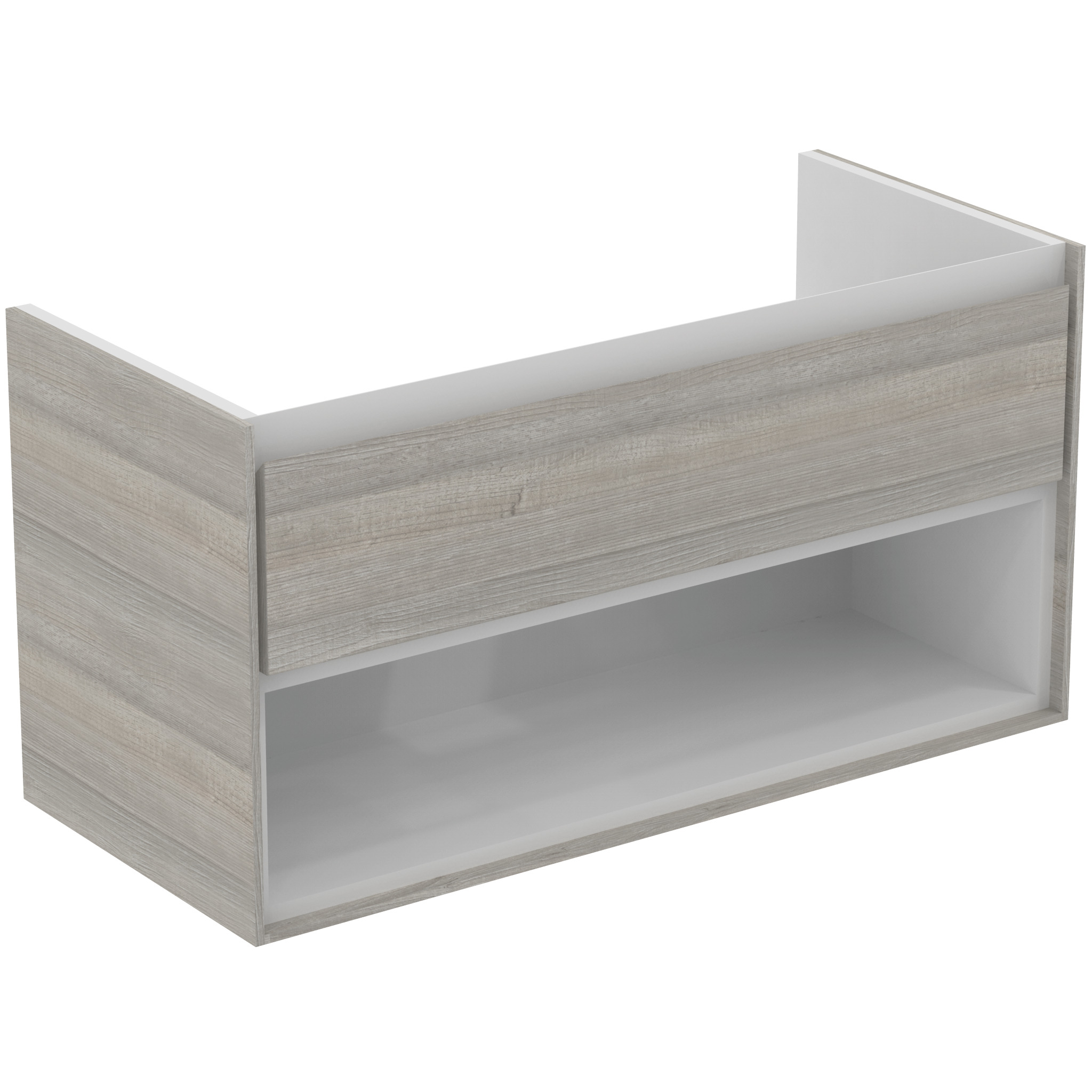 Ideal-Standard Waschtisch-Unterschrank Connect Air 1 Auszug, 100 x 44 x 51,7 cm, Eiche grau Dekor/weiß matt