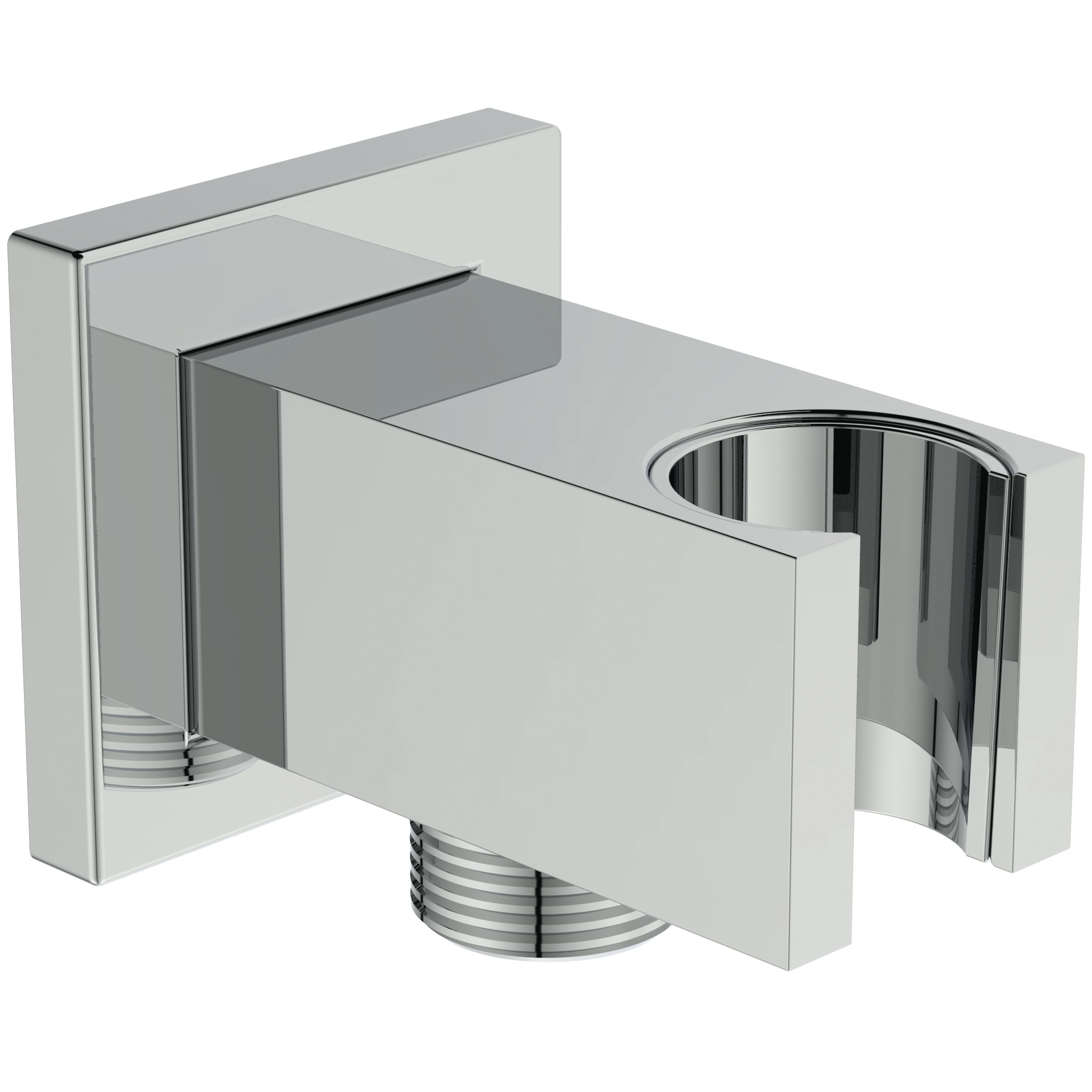 Ideal-Standard Wandanschlussbogen Idealrain Atelier mit Brausehalter, UP G1/2, eckig, verchromt