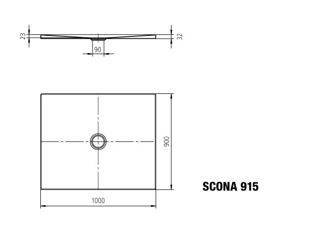 Kaldewei Duschwanne SCONA 915-1 90x100x2,3cm, Perl-Effekt, bahamabeige