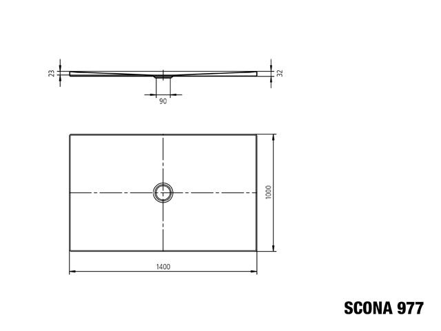 Kaldewei Duschwanne SCONA 976-1 80x140cm, Secure Plus, warm grey80