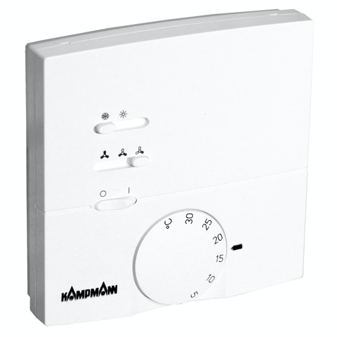 Kampmann Raumthermostat mit 3-Stufenschalter, Typ 148918, Umluft nur Kühlen 2-Leiter