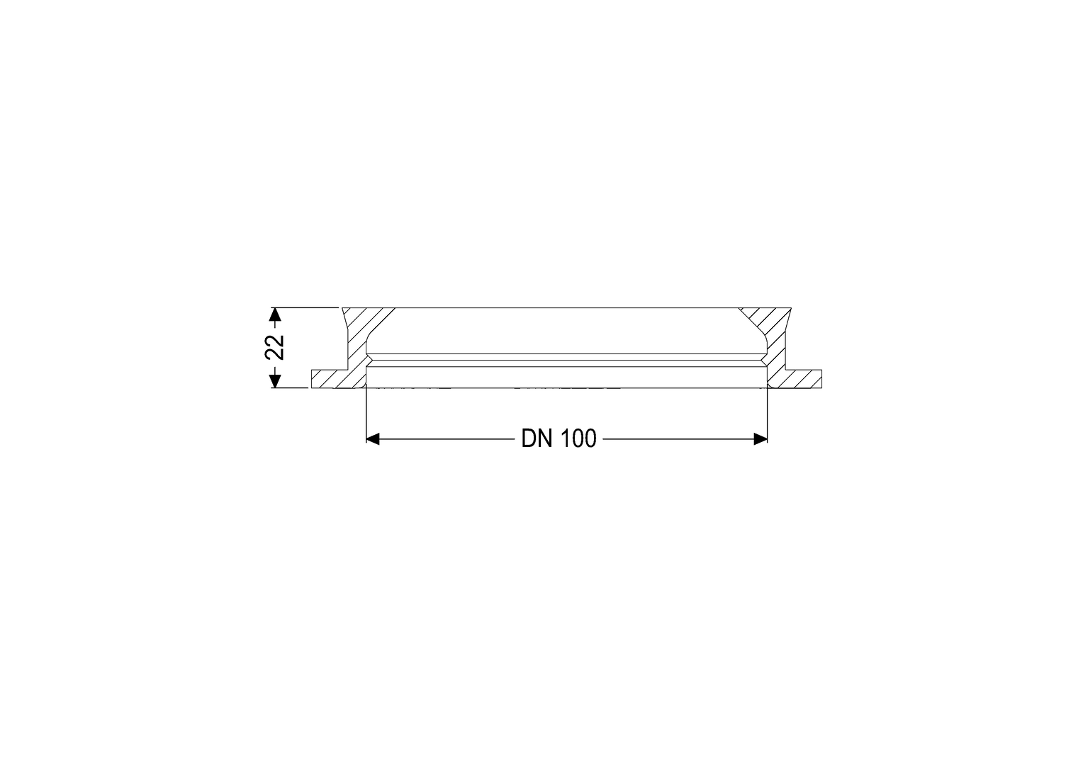 Kessel Dichtung DN 100, 121 mm, für Rohrdurchführung