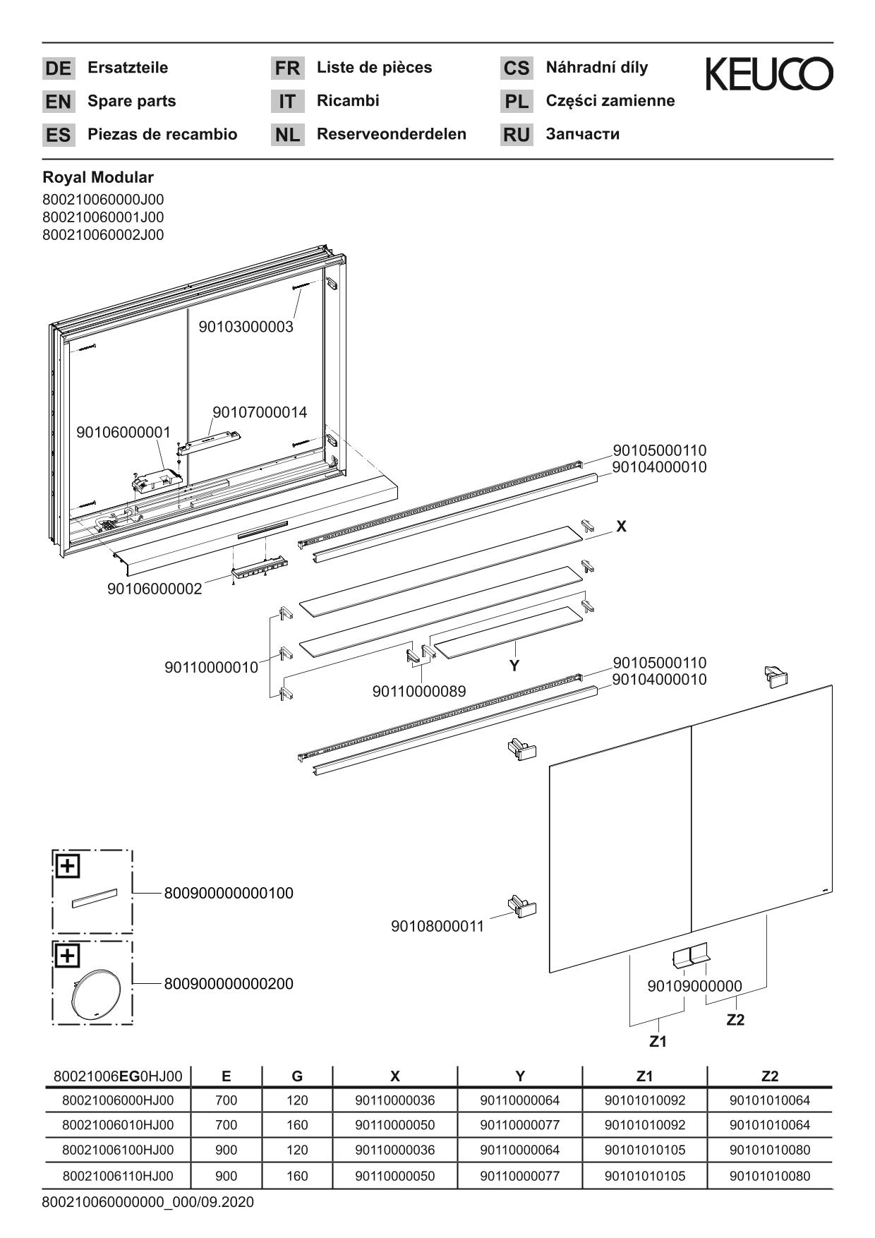 KEUCO Spiegelschrank Royal Modular 2.0 600 x 900 x 160 mm, 2 Steckdosen, Wandeinbau, 2 Türen, beleuchtet