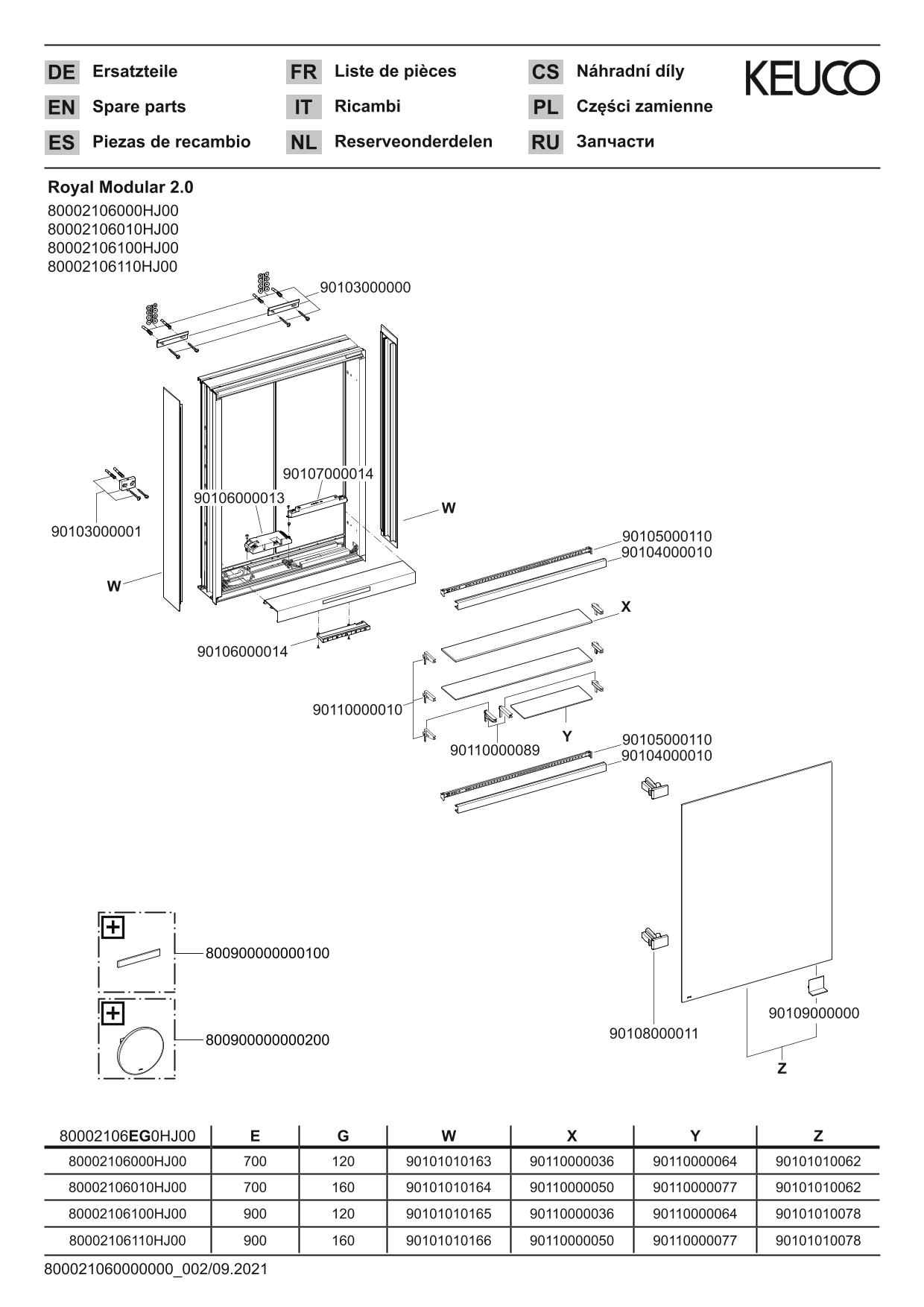 KEUCO Spiegelschrank Royal Modular 2.0 DALI 600 x 900 x 160 mm, 1 Steckdose, Wandvorbau, 1-türig, links, beleuchtet