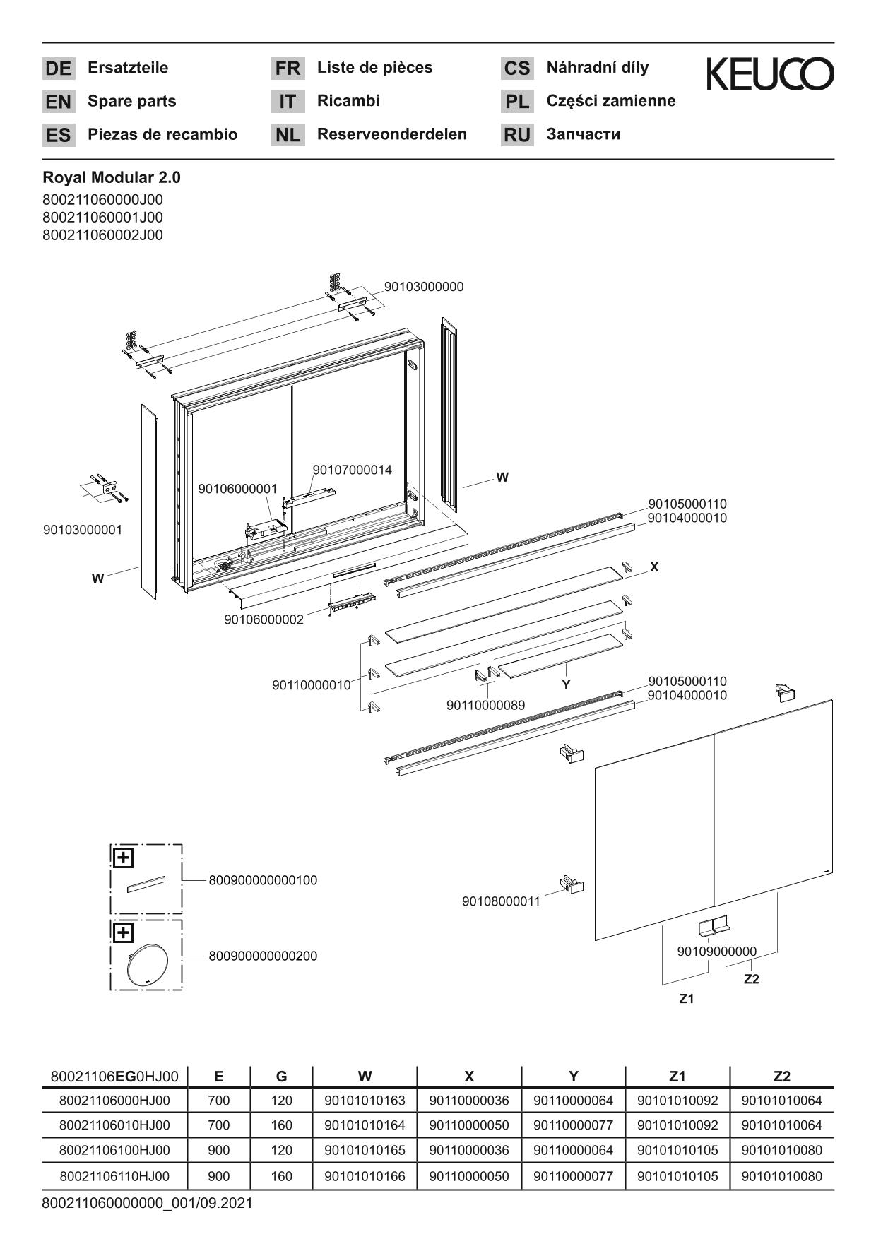 KEUCO Spiegelschrank Royal Modular 2.0 600 x 900 x 160 mm, 2 Steckdosen, Wandvorbau, 2 Türen, beleuchtet