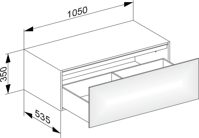 KEUCO Sideboard Edition 11 Planning 105x35x53,5cm, 1 Frontauszug, Strukturlack Weiß