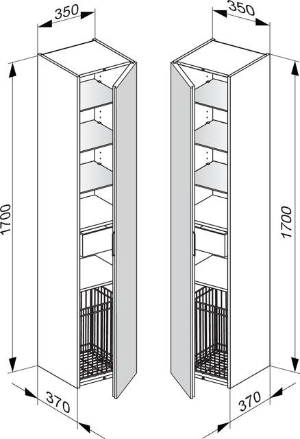 KEUCO Hochschrank Edition 11 Planning 35x170x37cm, 1-türig, rechts, Lack Seidenmatt, Glas Anthrazit klar