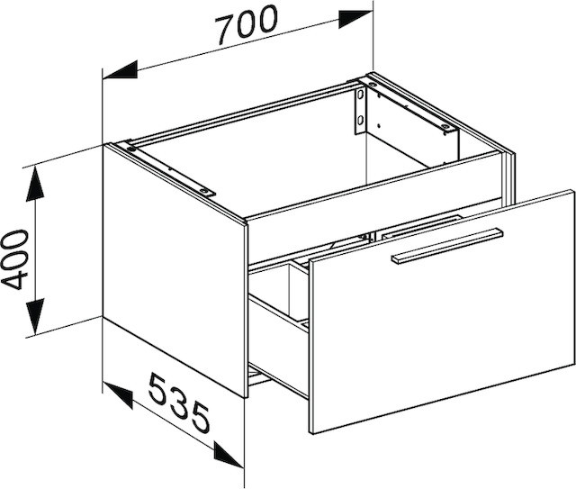 KEUCO Waschtisch-Unterschrank Royal 60 70x40x53,5cm, 1-türig, Frontauszug, Dekor weiß glanz