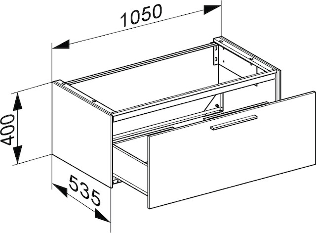 KEUCO Waschtisch-Unterschrank Royal 60 105x40x53,5cm, 1-türig, Frontauszug, Dekor weiß glanz