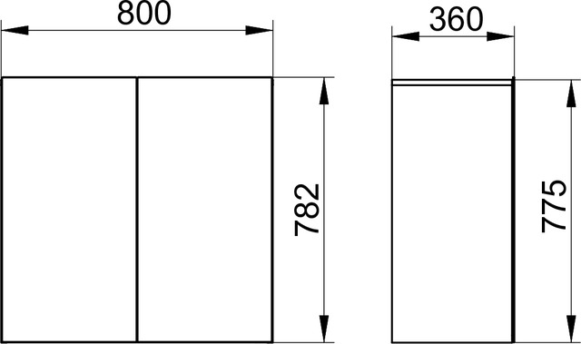 KEUCO Mittelschrank Stageline Dekor Vulkanit, Glas Vulkanit satiniert, 80x78,2x36cm, 2-türig