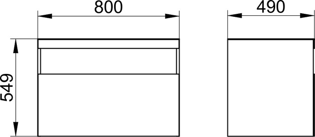 KEUCO Waschtisch-Unterschrank Stageline 80 x 55 x 49 cm, Dekor weiß, Glas weiß klar, ohne Elektrik, mit Hahnlochbohrung