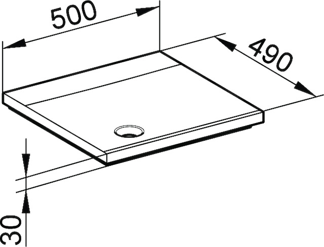 KEUCO Mineralguss-Waschtisch Royal Reflex 50 x 3 x 49 cm, weiß, ohne Hahnloch/Überlauf