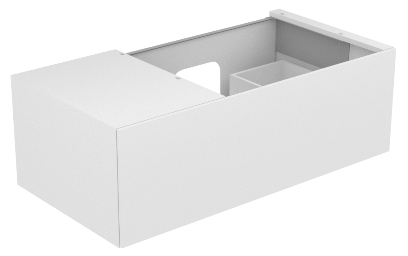 KEUCO Waschtischunterschrank Edition 11 105x35x53,5cm, 1 Frontauszug, rechts, Innenbeleuchtung, Lack Seidenmatt, Glas Anthrazit klar