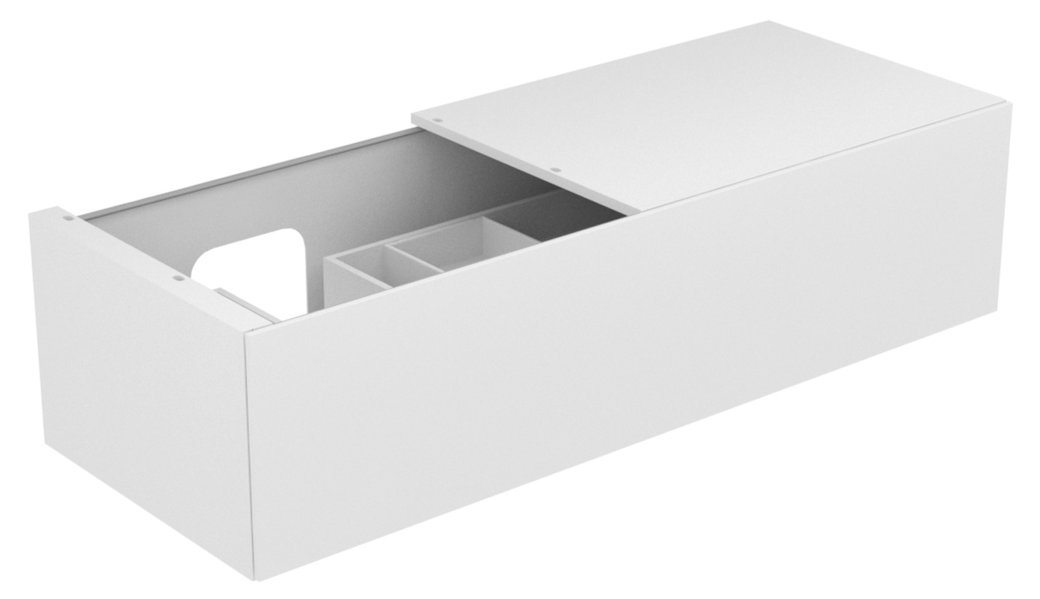 KEUCO Waschtischunterschrank Edition 11 140x35x53,5cm, Frontauszug links Innenbeleuchtung, Furnier Eiche Tabak