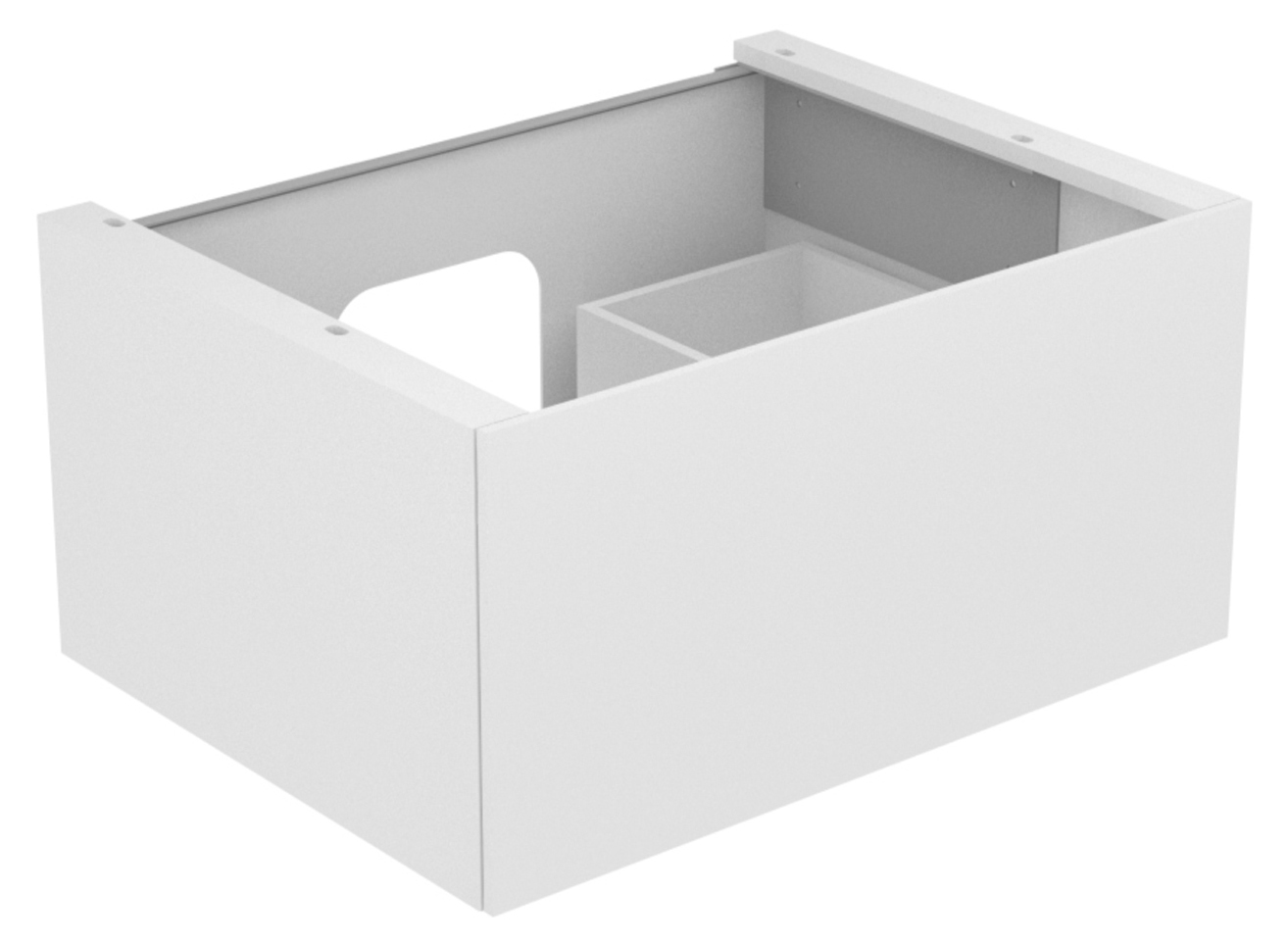 KEUCO Waschtischunterschrank Edition 11 Planning 70x35x53,5cm, 1 Frontauszug, Innenbeleuchtung, Lack Seidenmatt, Glas Weiß