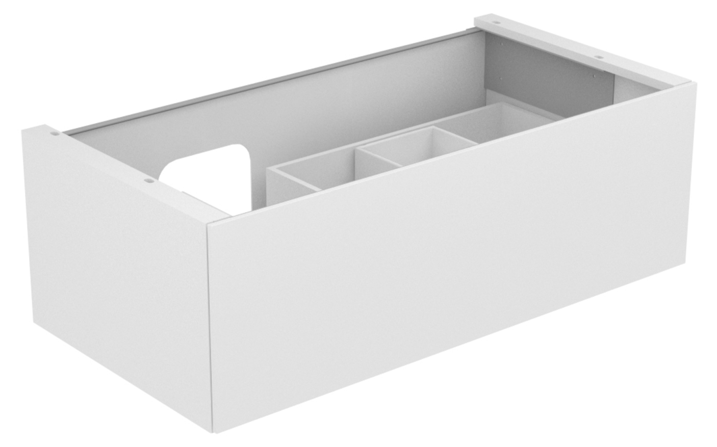 KEUCO Waschtischunterschrank Edition 11 Planning 105x35x53,5cm, 1 Frontauszug, links Innenbeleuchtung, Lack Hochglanz Weiß