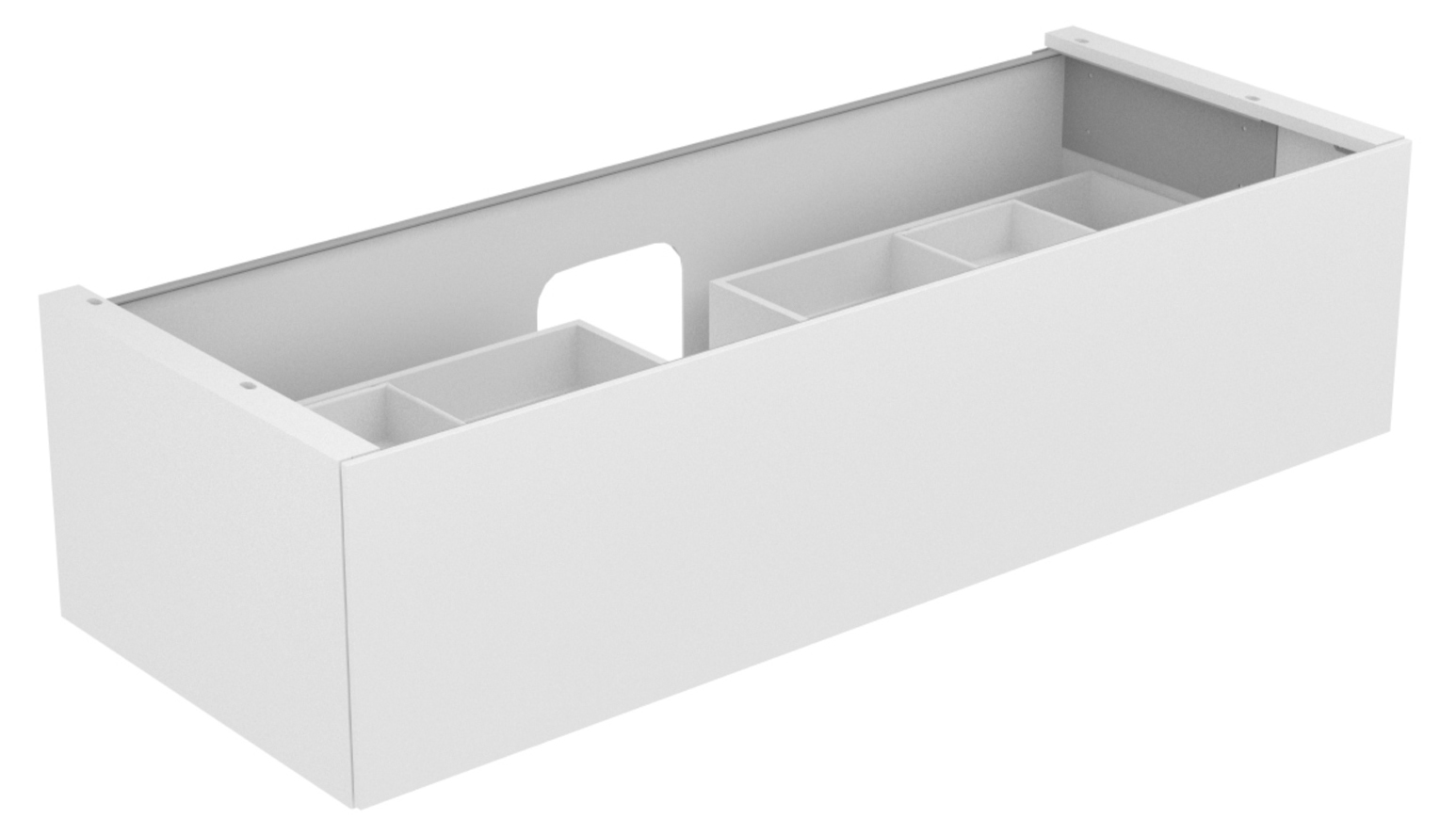 KEUCO Waschtischunterschrank Edition 11 Planning 140x35x53,5cm, 1 Frontauszug, Lack Seidenmatt, Glas Trüffel klar