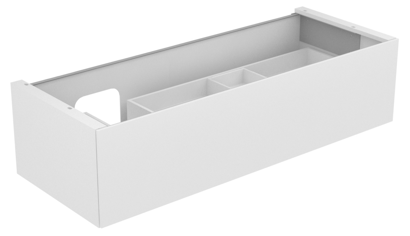 KEUCO Waschtischunterschrank Edition 11 Planning 140x35x53,5cm, 1 Frontauszug, links, Innenbeleuchtung, Furnier Eiche Hell