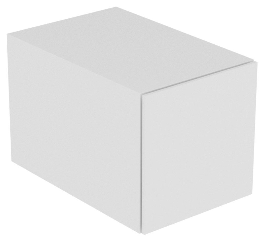 KEUCO Sideboard Edition 11 Planning 35x35x53,5cm, 1 Frontauszug, Innenbeleuchtung, Lack Seidenmatt, Glas Schwarz