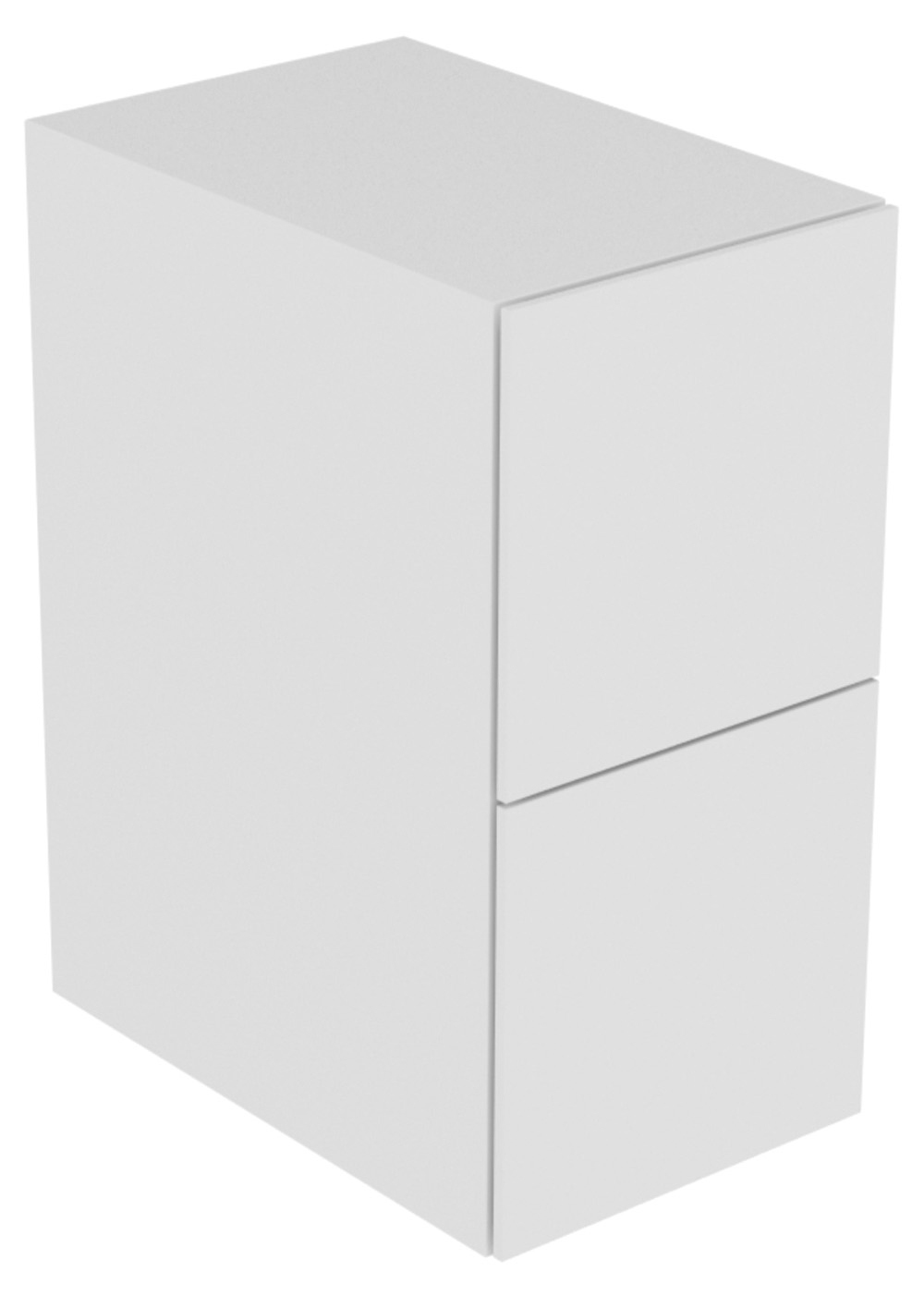 KEUCO Sideboard Edition 11 Planning 35x70x53,5cm, 2 Frontauszüge, Lack Seidenmatt, Glas Schwarz