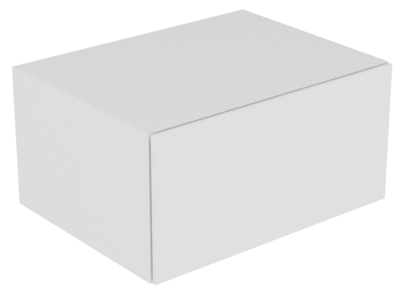 KEUCO Sideboard Edition 11 Planning 70x35x53,5cm, 1 Frontauszug, Innenbeleuchtung, Lack Seidenmatt, Glas Weiß