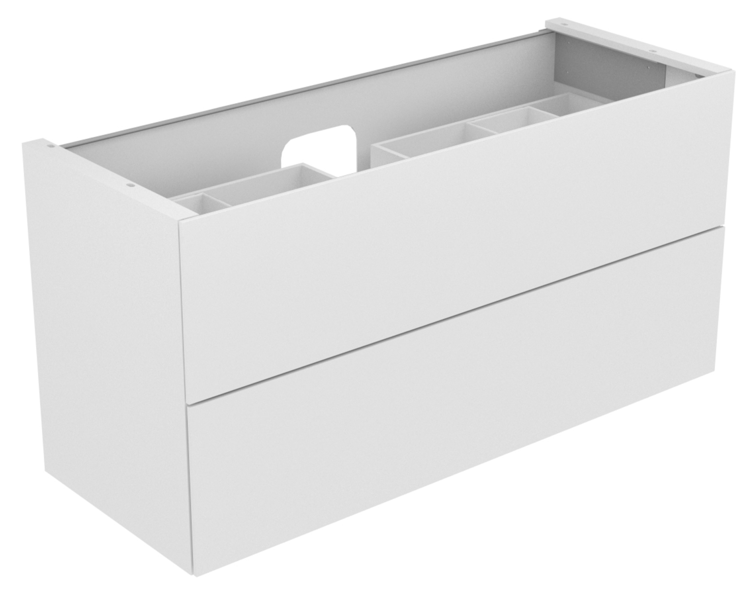 KEUCO Waschtischunterschrank Edition 11 140x70x53,5cm, 2 Frontauszüge, Innenbeleuchtung, Lack Hochglanz Weiß