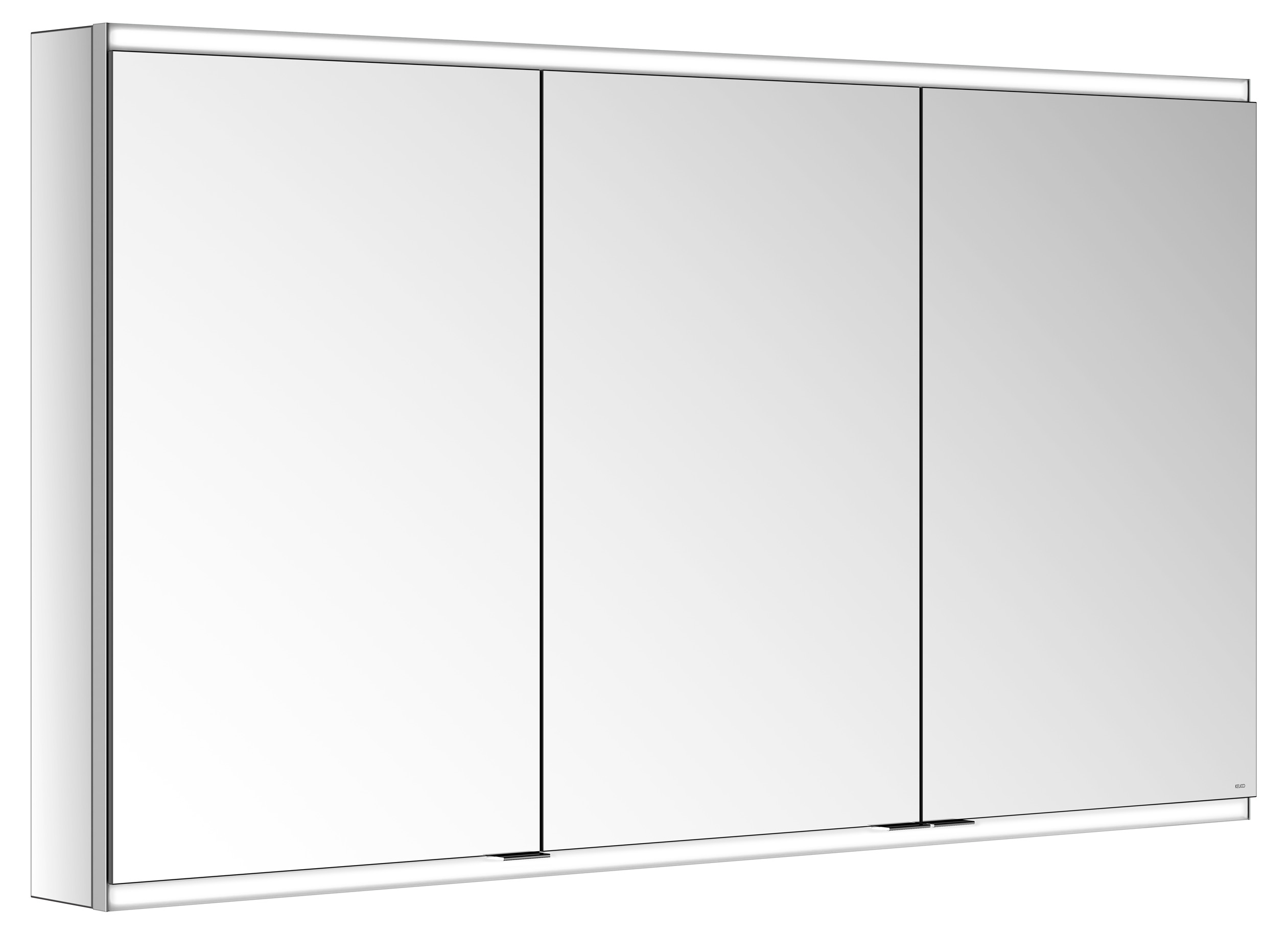 KEUCO Spiegelschrank Royal Modular 2.0 1300 x 700 x 120 mm, 1 Steckdose, 1 Doppel-USB-Ladestelle, Wandvorbau, 3 Türen, beleuchtet