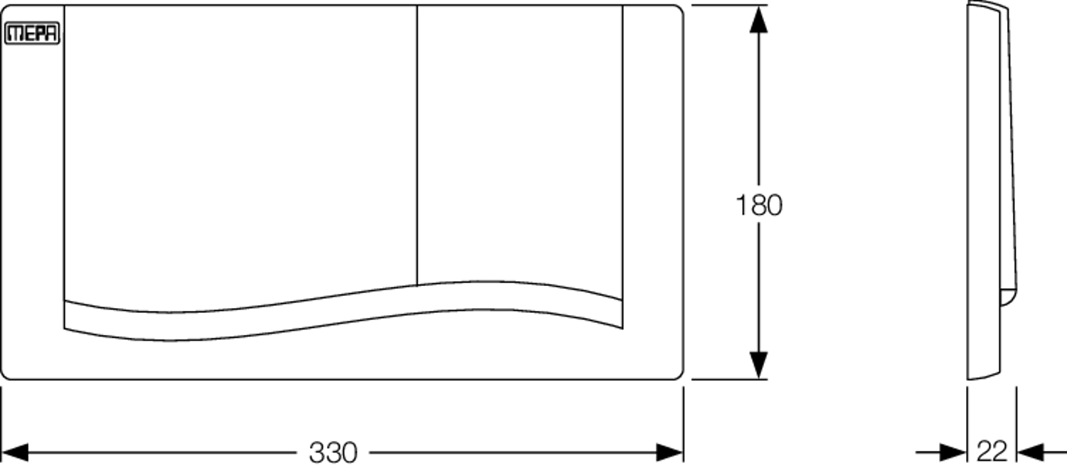 MEPA Betätigungsplatte MEPAwave weiß, für UP-Spülkasten A21/E21, 2-Mengen