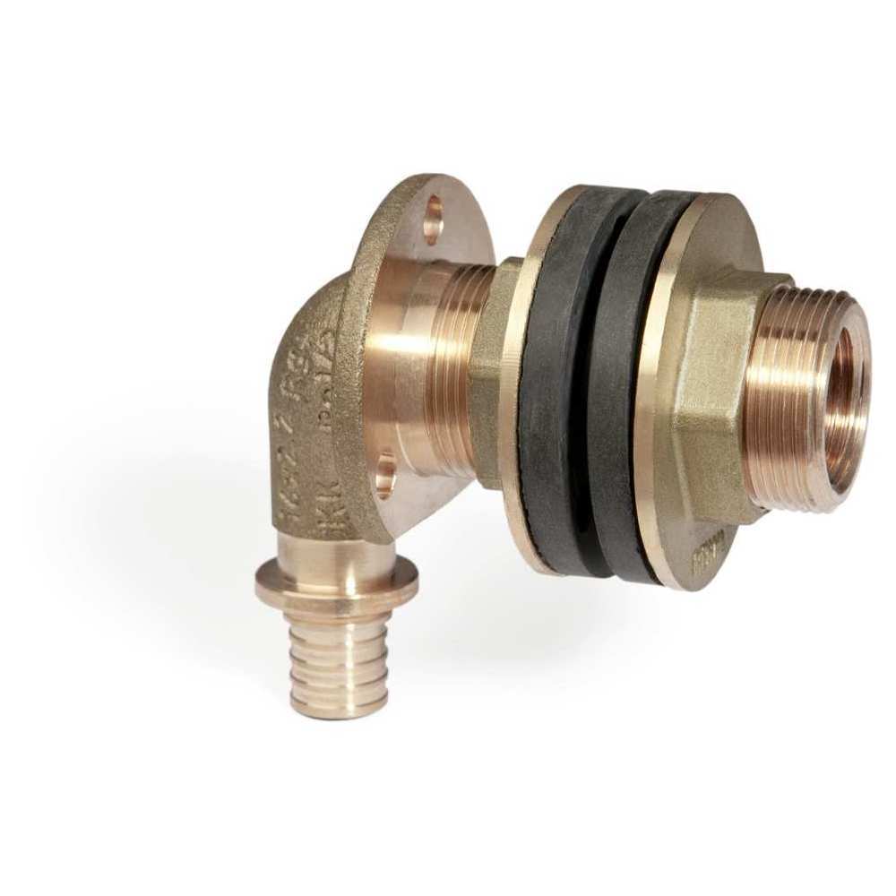 Rehau Wandwinkel RAUTITAN RX+ Rotguss, 16 x Rp 1/2 x 55 mm, für Montageelement, für Trinkwasser/Heizung