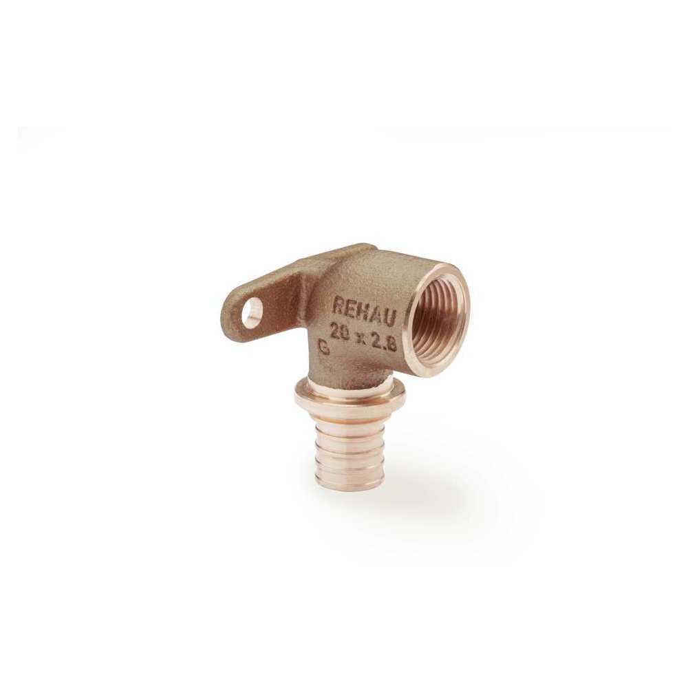 Rehau Wandwinkel RAUTITAN RX+ Rotguss, 16 mm x Rp 1/2, IG, kurz, für Trinkwasser/Heizung