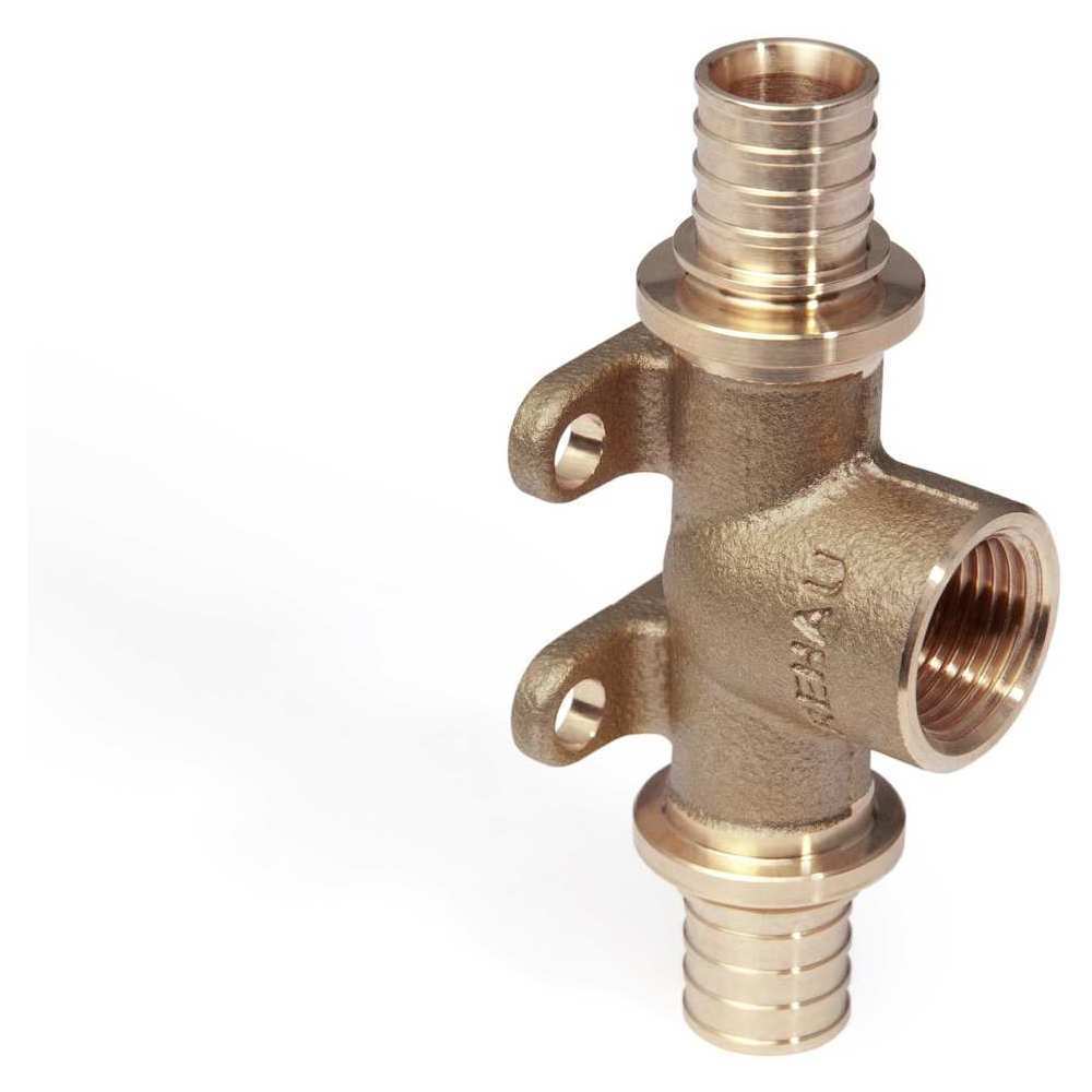 Rehau Wand-T-Stück RAUTITAN RX+ Rotguss, 20 x Rp 1/2 x 20 mm, mit Befestigungsmöglichkeit, für Trinkwasser/Heizung