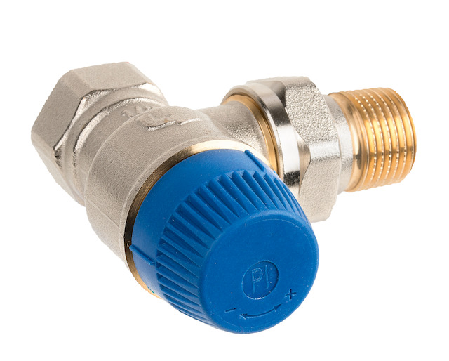 Resideo Thermostatventil Kombi-TRV DN 20, Eck für den Vorlauf, Messing