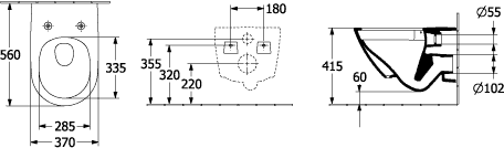 V&amp;B Combi-Pack-Wand-Tiefspüler TwistFlush Artis weiß C-plus, oval, wandhängend, waagerecht, mit WC-Sitz