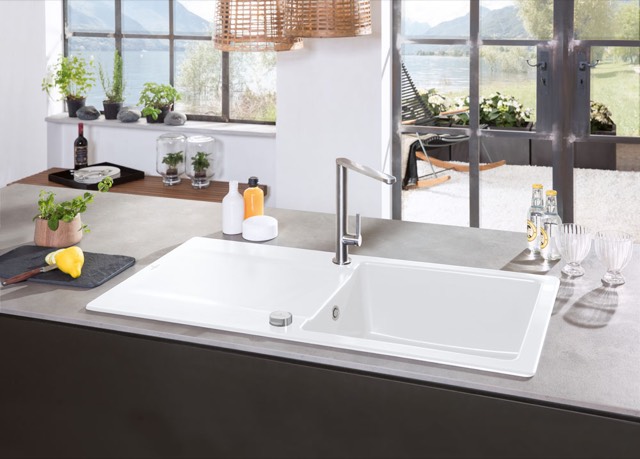 V&B Spüle Siluet 50 mit Ablaufgarnitur, Excenterbetätigung, ivory CeramicPlus
