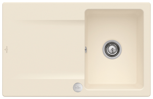 V&B Spüle Siluet 45 mit Ablaufgarnitur, Excenterbetätigung, ivory CeramicPlus