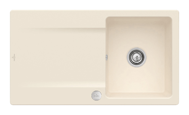 V&B Spüle Siluet 50 mit Ablaufgarnitur, Excenterbetätigung, ivory CeramicPlus