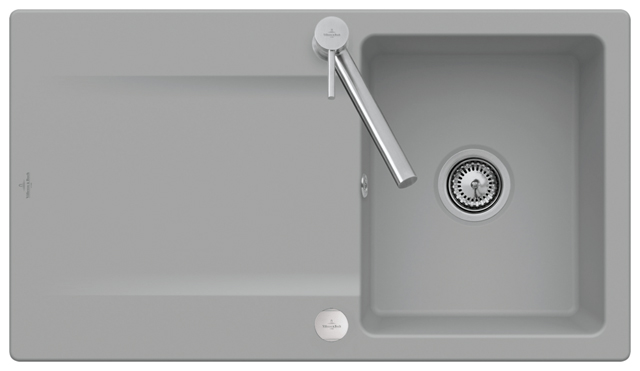 V&B Spüle Siluet 50 mit Ablaufgarnitur, Excenterbetätigung, fossil CeramicPlus