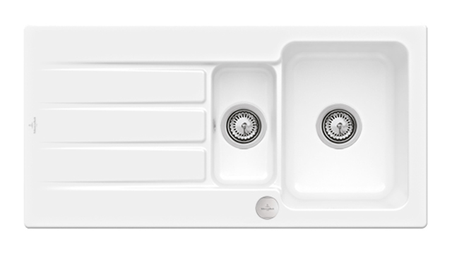 V&B Spüle Architectura 60 XR mit Ablaufgarnitur, rund mit Excenterbetätigung, snow white CeramicPlus