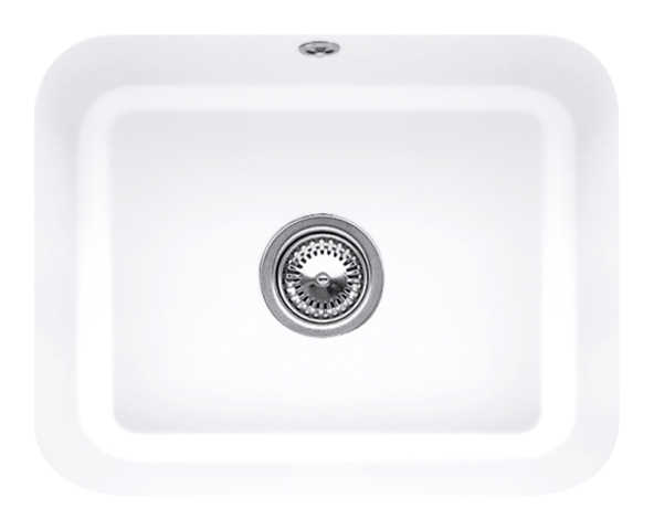 V&B Unterbauspüle Cisterna 60C mit Ablaufgarnitur, Excenterbetätigung, weiß alpin CeramicPlus