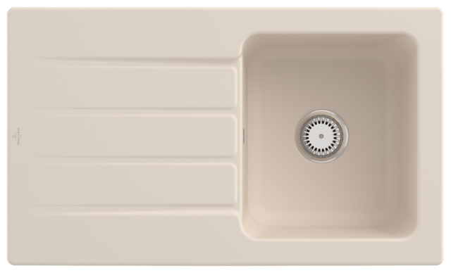 V&B Spüle Architectura 50 mit Ablaufgarnitur, Handbetätigung, ivory CeramicPlus
