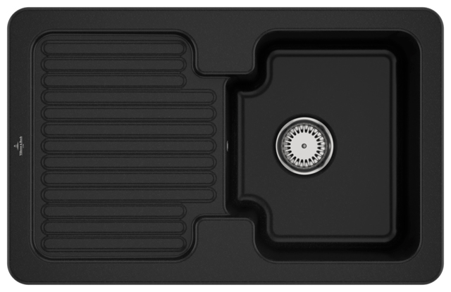 V&B Spüle Condor 45 mit Ablaufgarnitur, Handbetätigung, chromite CeramicPlus