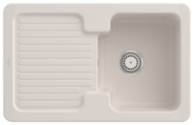 V&B Spüle Condor 45 mit Ablaufgarnitur, Handbetätigung, crema CeramicPlus